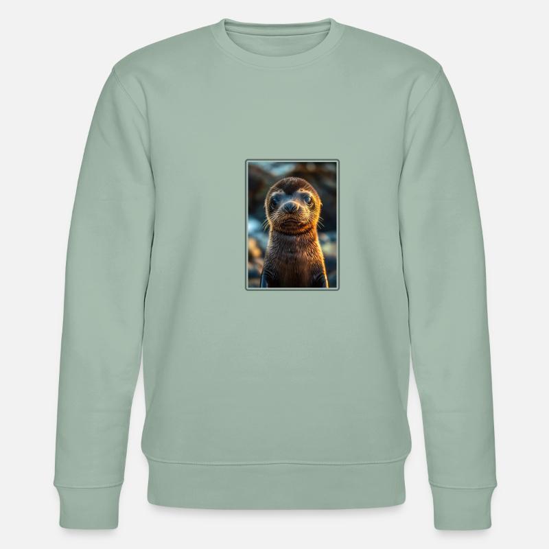 Seelöwen Seelöwe - Stanley/Stella Unisex Bio-Sweatshirt CHANGER - Helles Graugrün