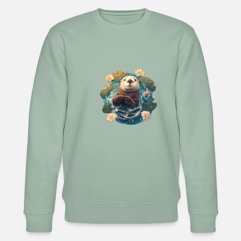 Loutre de mer - Sweat bio CHANGER Stanley/Stella Unisexe - vert de gris clair
