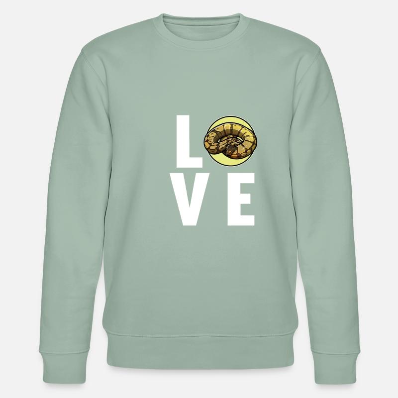 Ball Python Königspythons Königspython - Stanley/Stella Unisex Bio-Sweatshirt CHANGER  - Helles Graugrün