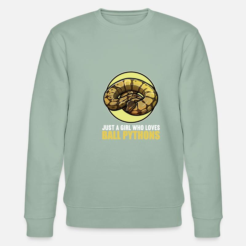 Ball Python Königspythons Königspython - Stanley/Stella Unisex Bio-Sweatshirt CHANGER  - Helles Graugrün