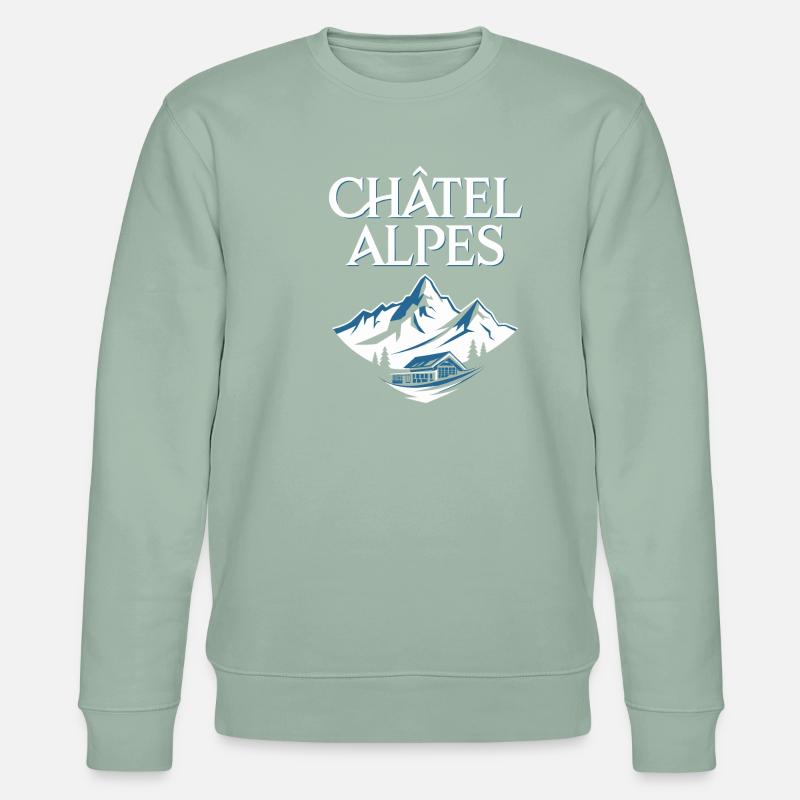 Châtel - Alpes - Sweat bio CHANGER Stanley/Stella Unisexe - vert de gris clair