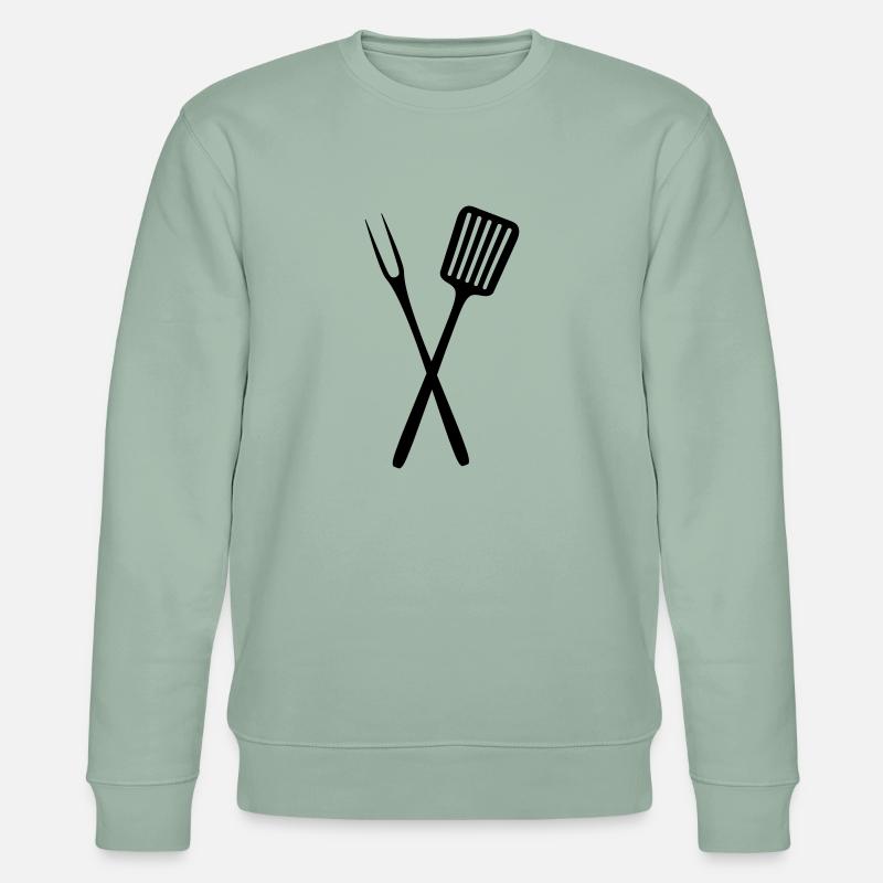 Grillbesteck - Stanley/Stella Unisex Bio-Sweatshirt CHANGER  - Helles Graugrün