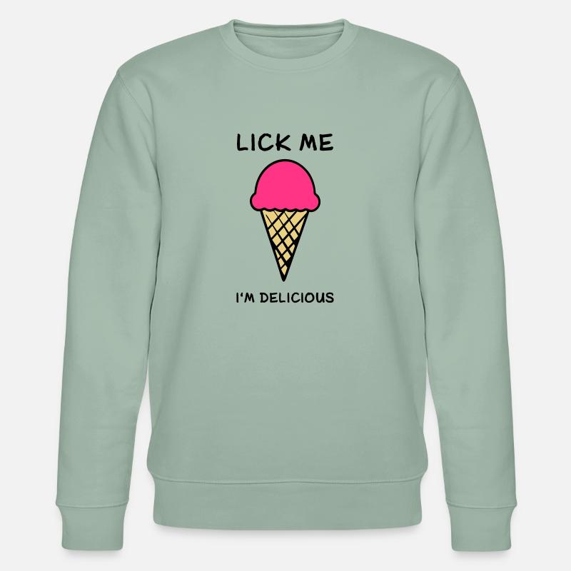 lick me i'm delicious - Stanley/Stella Unisex Bio-Sweatshirt CHANGER  - Helles Graugrün