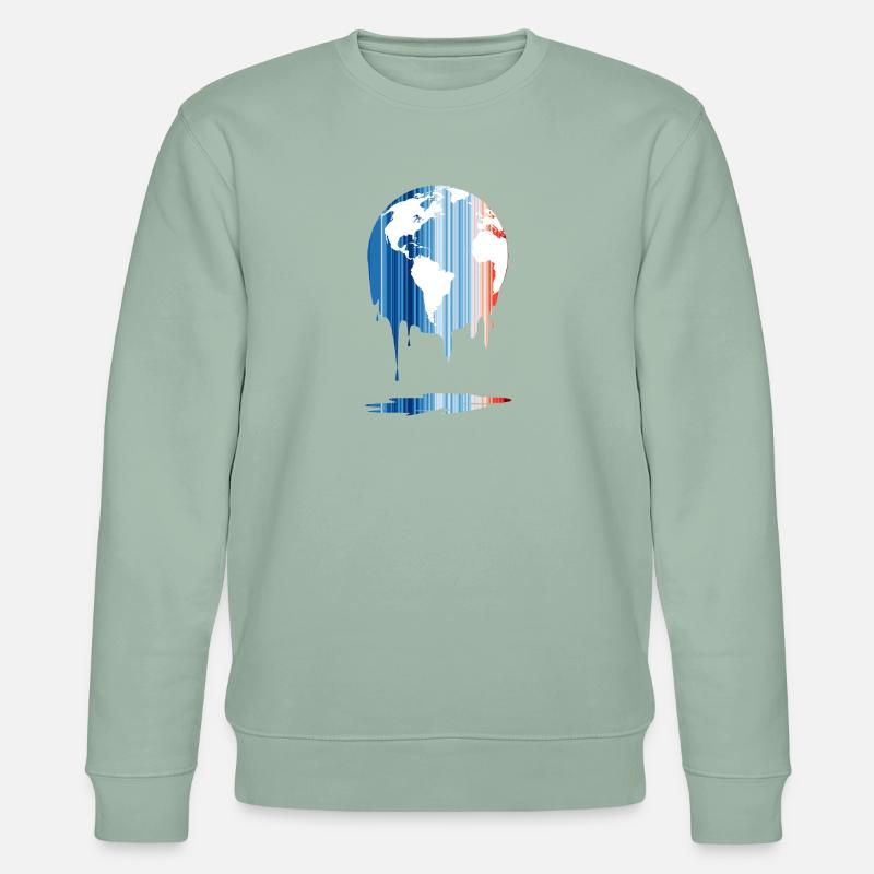 Warming Stripes World Temperaturänderung 1850-2022 - Stanley/Stella Unisex Bio-Sweatshirt CHANGER  - Helles Graugrün
