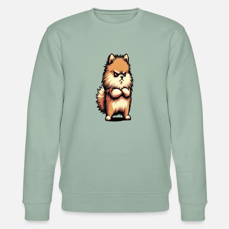 Zwergspitz Zwergspitze Zwerspitzhalter Spitz - Stanley/Stella Unisex Bio-Sweatshirt CHANGER  - Helles Graugrün