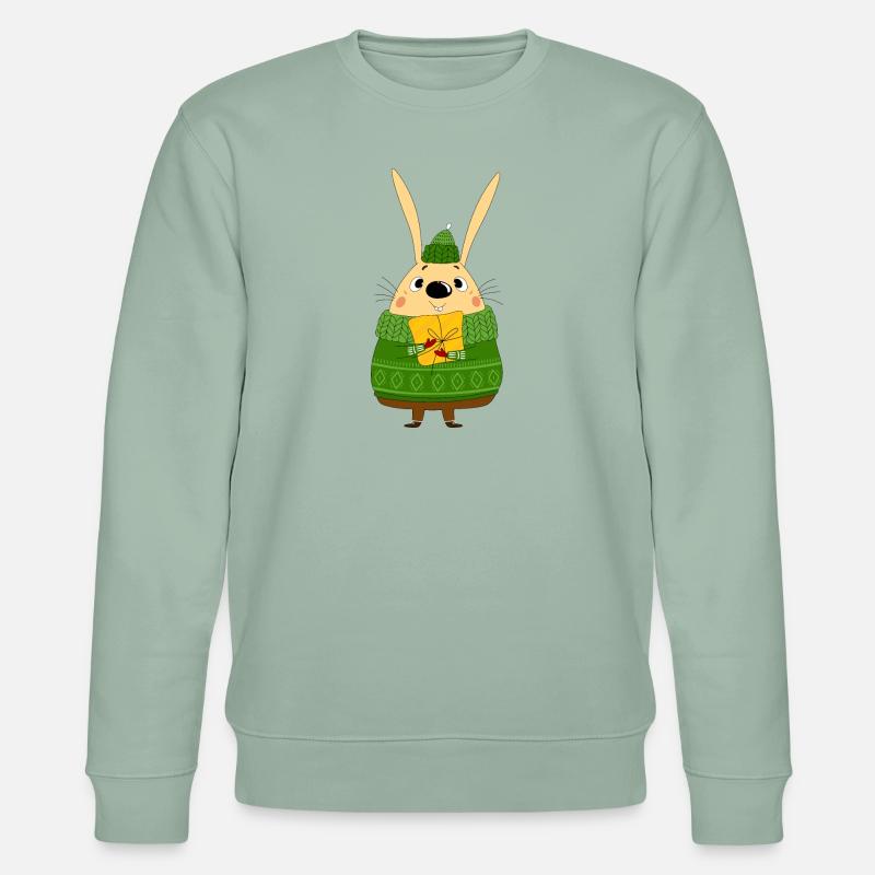Rabbit and gift box - Stanley/Stella CHANGER Unisex Organic Sweatshirt - aloe
