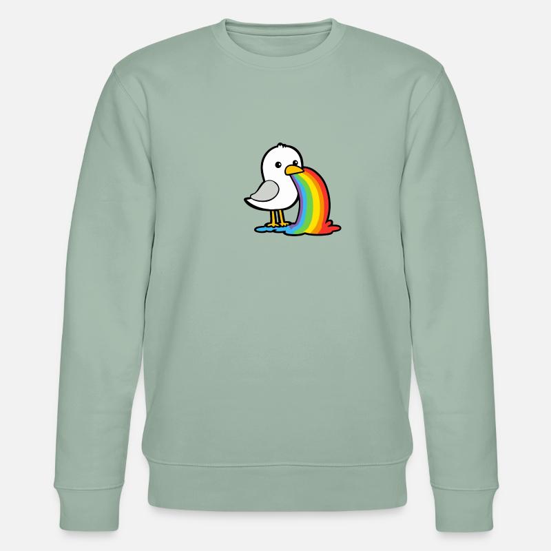 Möwe Regenbogen - Stanley/Stella Unisex Bio-Sweatshirt CHANGER  - Helles Graugrün