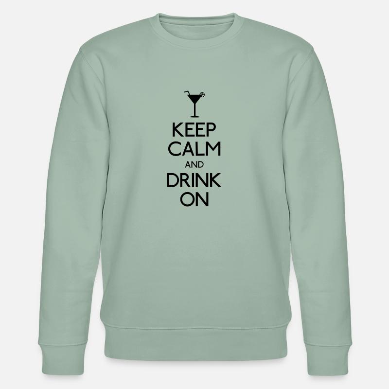Keep Calm and Drink on - Stanley/Stella Unisex Bio-Sweatshirt CHANGER  - Helles Graugrün