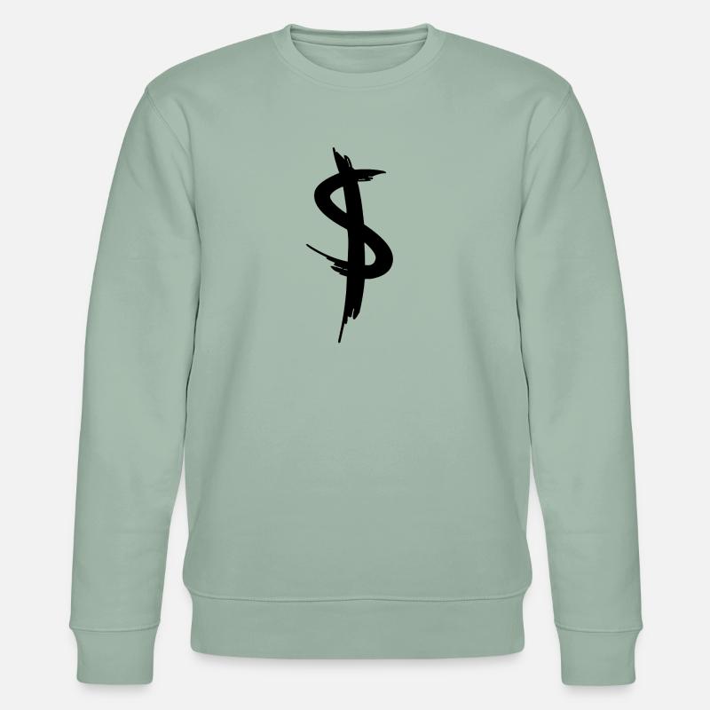 Grafitti Dollar Zeichen - Stanley/Stella Unisex Bio-Sweatshirt CHANGER - Helles Graugrün