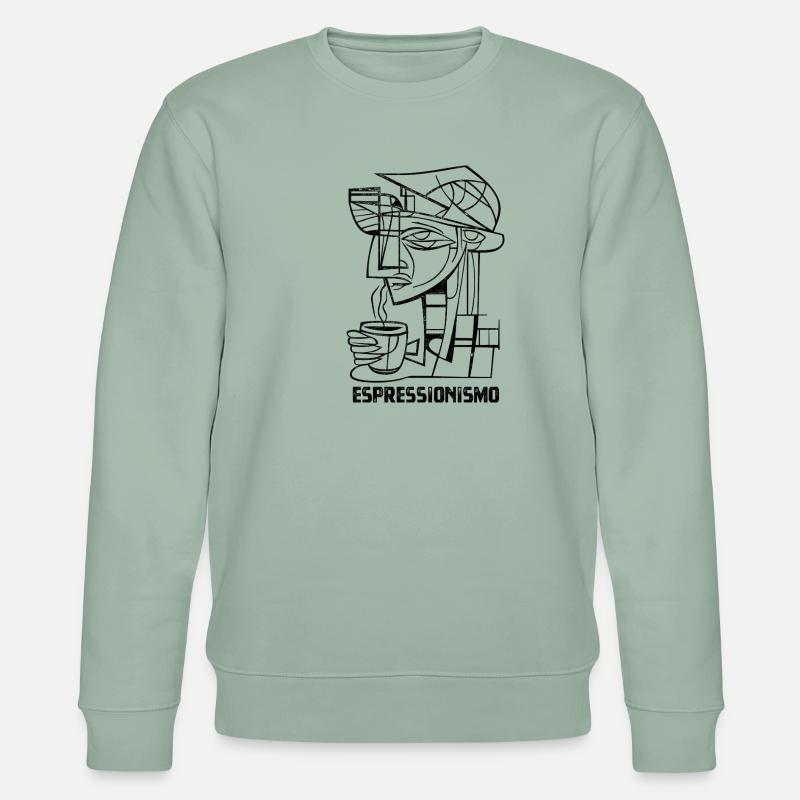 Espressionismus - Espresso - Kaffee trinken - Stanley/Stella Unisex Bio-Sweatshirt CHANGER  - Helles Graugrün