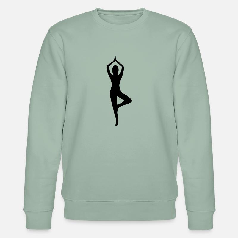 Yoga Pose Silhouette - Stanley/Stella Unisex Bio-Sweatshirt CHANGER  - Helles Graugrün