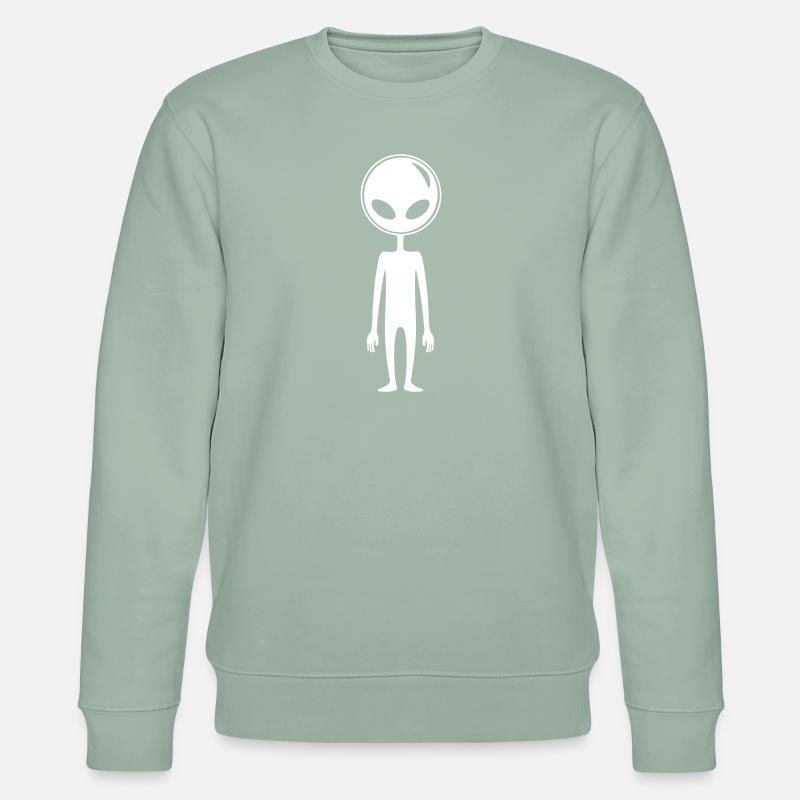 Alien Außerirdischer - Stanley/Stella Unisex Bio-Sweatshirt CHANGER - Helles Graugrün