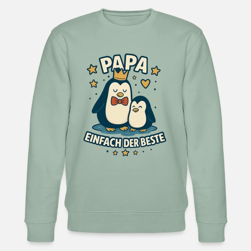 Papa, einfach der Beste - Stanley/Stella Unisex Bio-Sweatshirt CHANGER  - Helles Graugrün