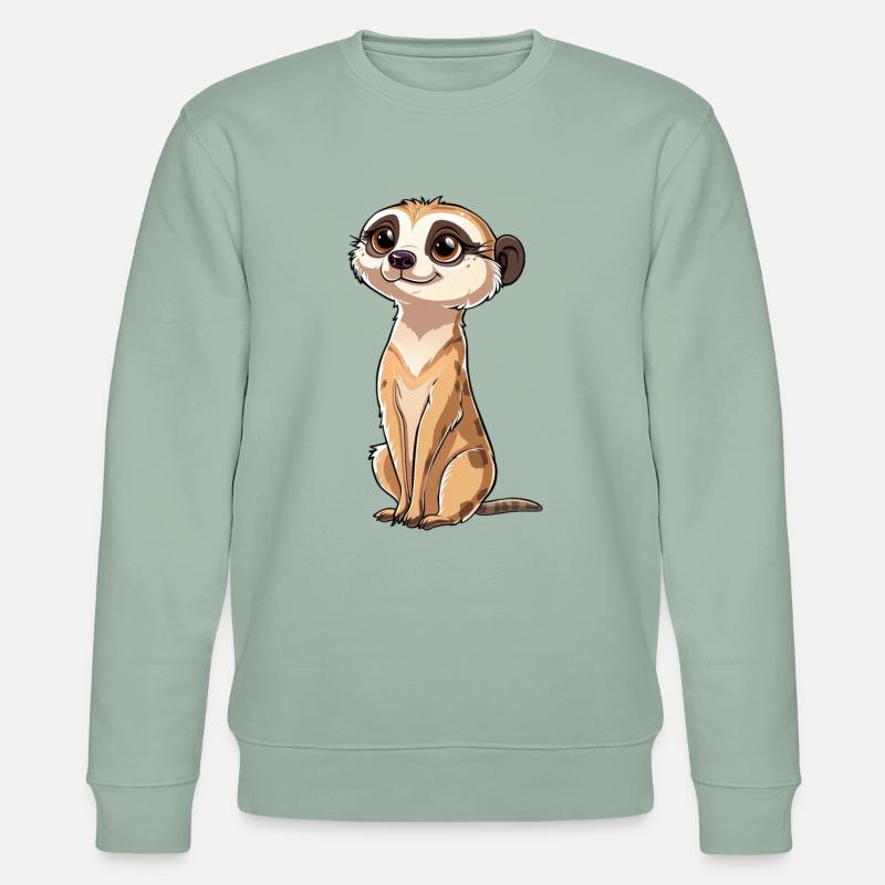 Verspielter Erdmännchen Blick - Stanley/Stella Unisex Bio-Sweatshirt CHANGER  - Helles Graugrün
