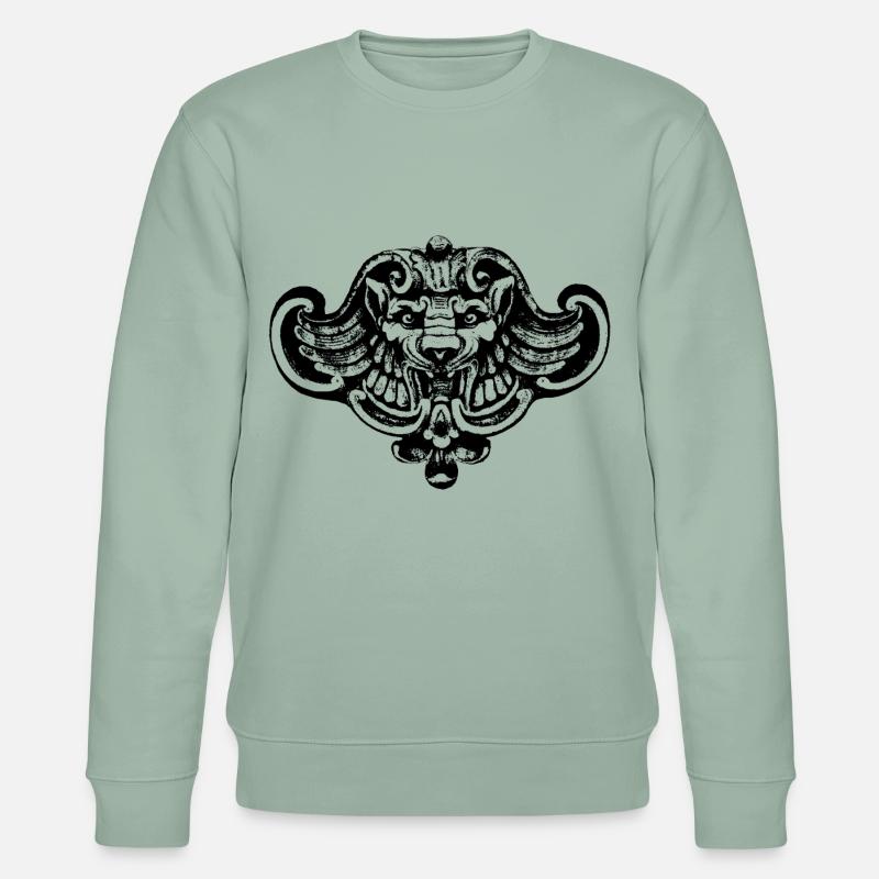 Geflügelter Löwe oder Wolf / Chimäre - Stanley/Stella Unisex Bio-Sweatshirt CHANGER  - Helles Graugrün