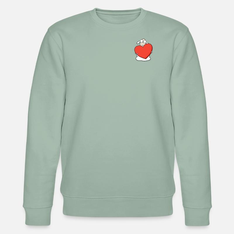 Schaf mit Herz - Stanley/Stella Unisex Bio-Sweatshirt CHANGER - Helles Graugrün