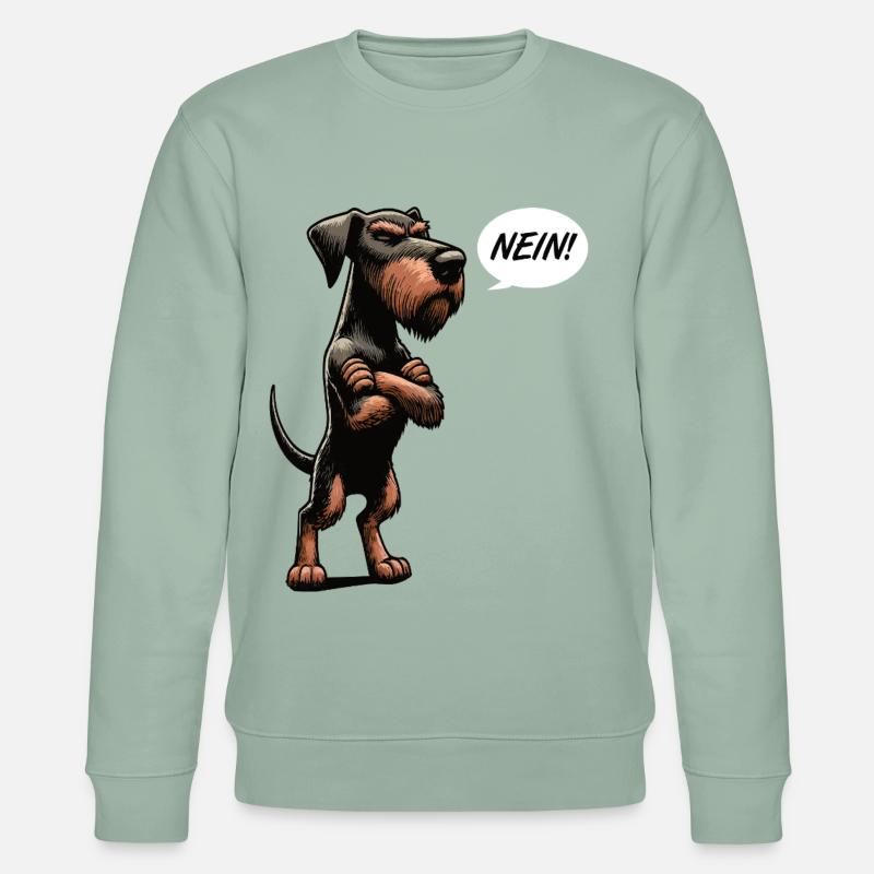 Nein Deutsch Drahthaar Deutsch-Drahthaar Besitzer - Stanley/Stella Unisex Bio-Sweatshirt CHANGER  - Helles Graugrün