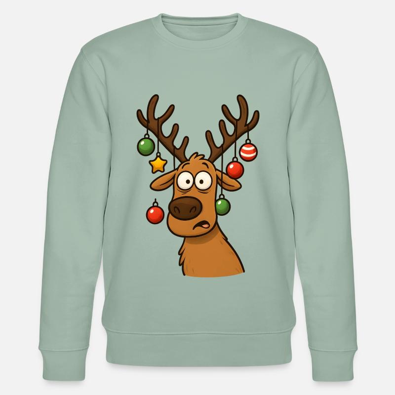 Cerf Rudolph Joyeux Noël doux - Sweat bio CHANGER Stanley/Stella Unisexe - vert de gris clair