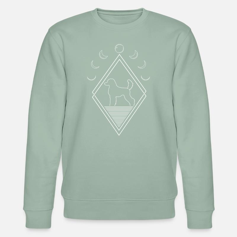 Pudel Moon Phases - Stanley/Stella Unisex Bio-Sweatshirt CHANGER  - Helles Graugrün