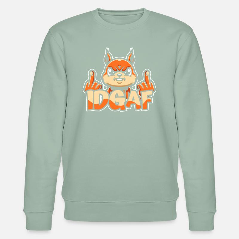 Eichhörnchen Idgaf - Stanley/Stella Unisex Bio-Sweatshirt CHANGER - Helles Graugrün