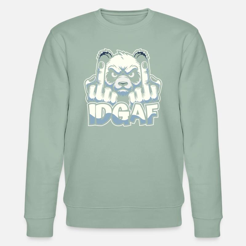 Panda géant Panda Ours Idgaf - Sweat bio CHANGER Stanley/Stella Unisexe - vert de gris clair