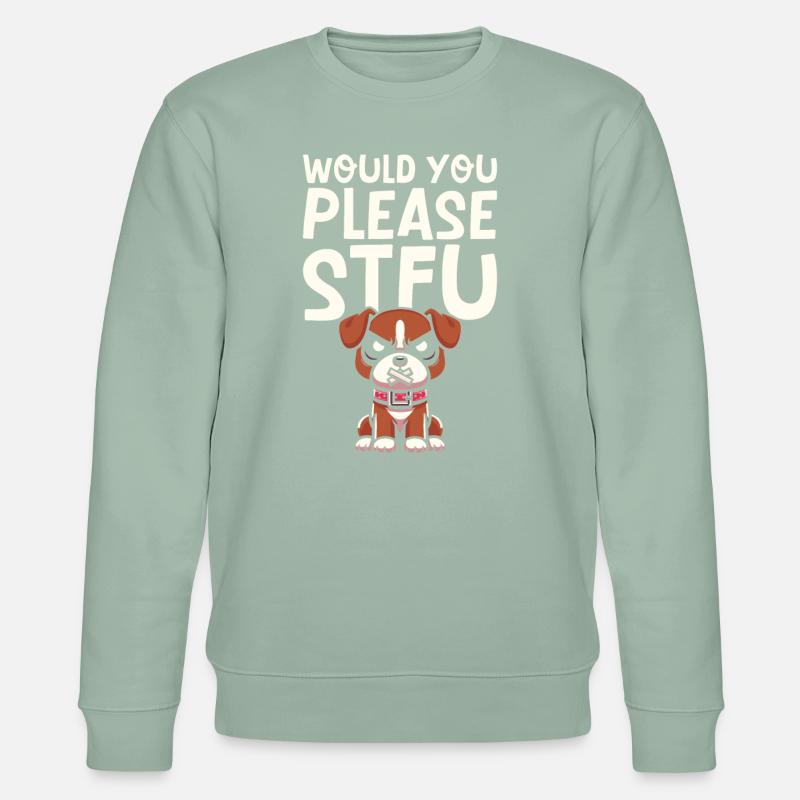 Boxer Hund Deutscher Boxer Stfu - Stanley/Stella Unisex Bio-Sweatshirt CHANGER  - Helles Graugrün