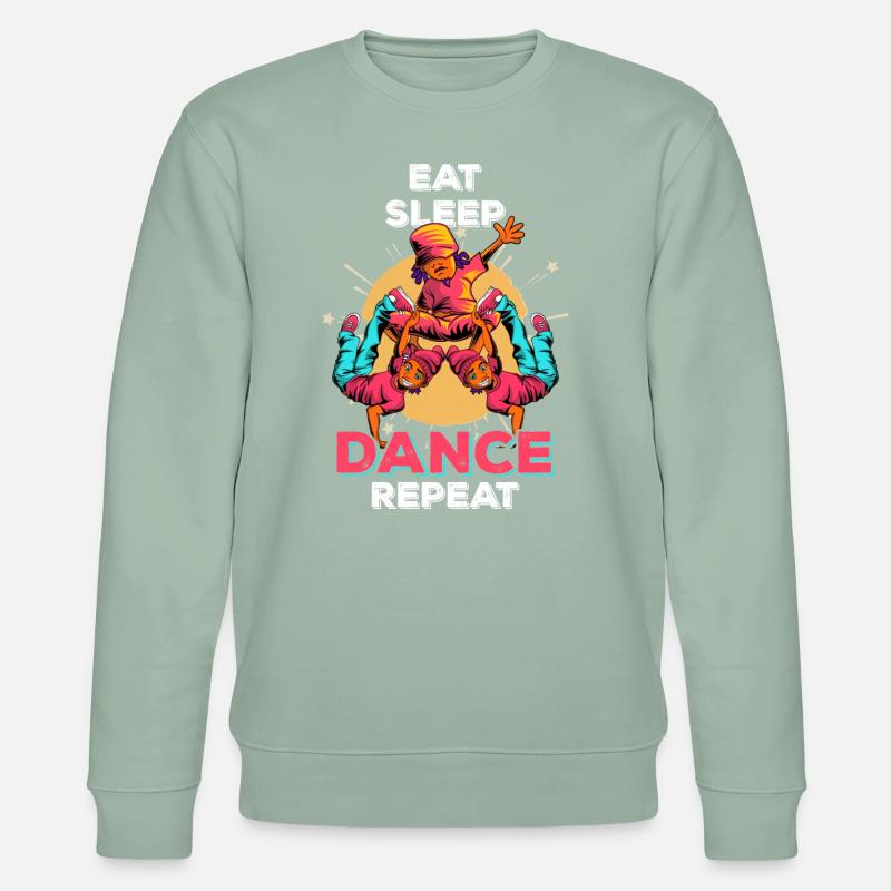 EAT SLEEP DANCE REPEAT - Stanley/Stella Unisex Bio-Sweatshirt CHANGER  - Helles Graugrün
