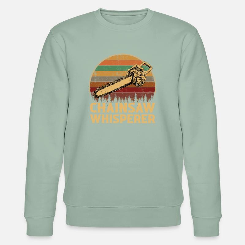 chainsaw logger lumberjack arborist - Stanley/Stella Unisex Bio-Sweatshirt CHANGER  - Helles Graugrün