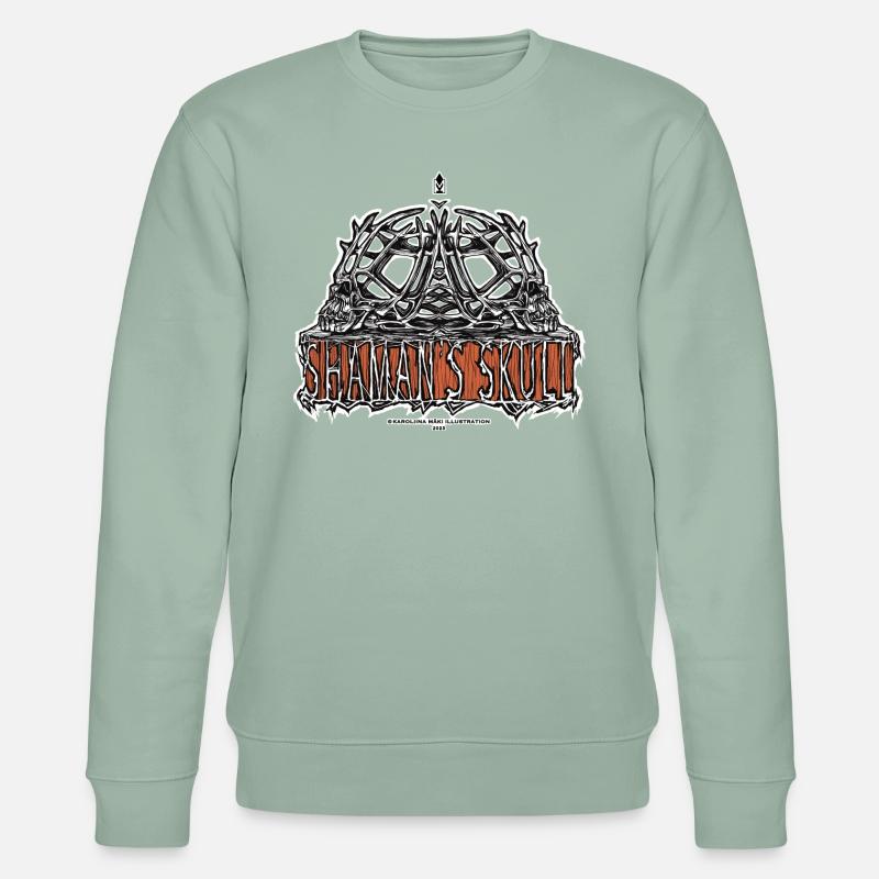 Crâne de Chaman Sorcière - Sweat bio CHANGER Stanley/Stella Unisexe - vert de gris clair