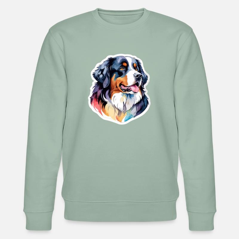 Bouvier bernois Aquarelles - Sweat bio CHANGER Stanley/Stella Unisexe - vert de gris clair