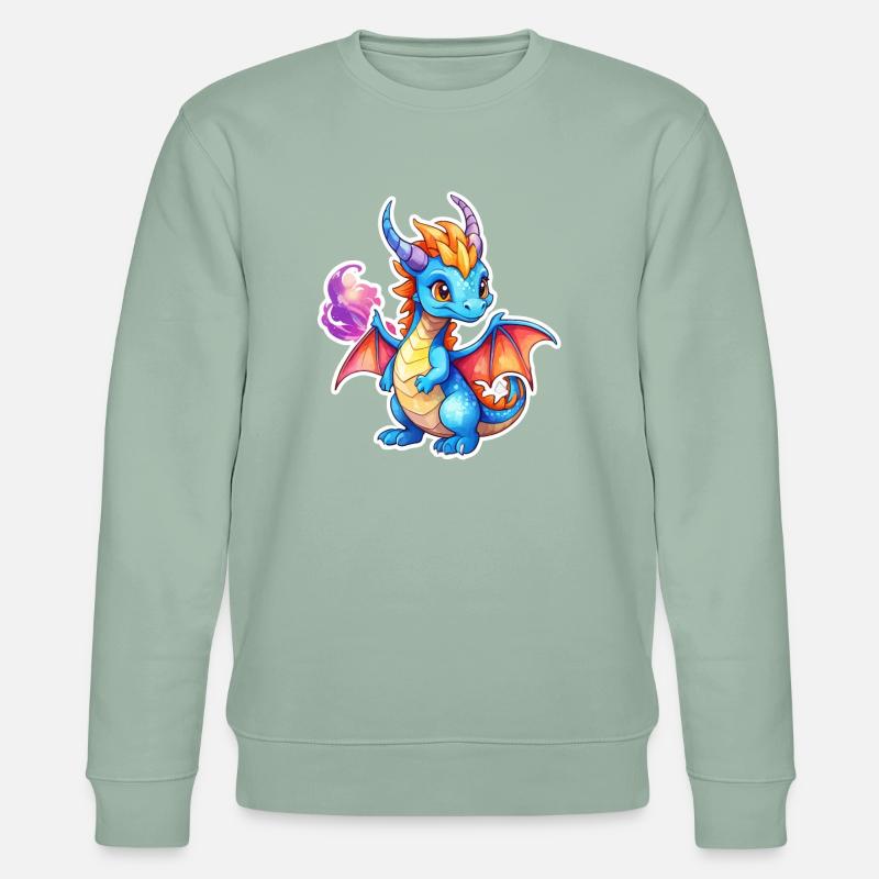 Drache Wasserfarben - Stanley/Stella Unisex Bio-Sweatshirt CHANGER  - Helles Graugrün