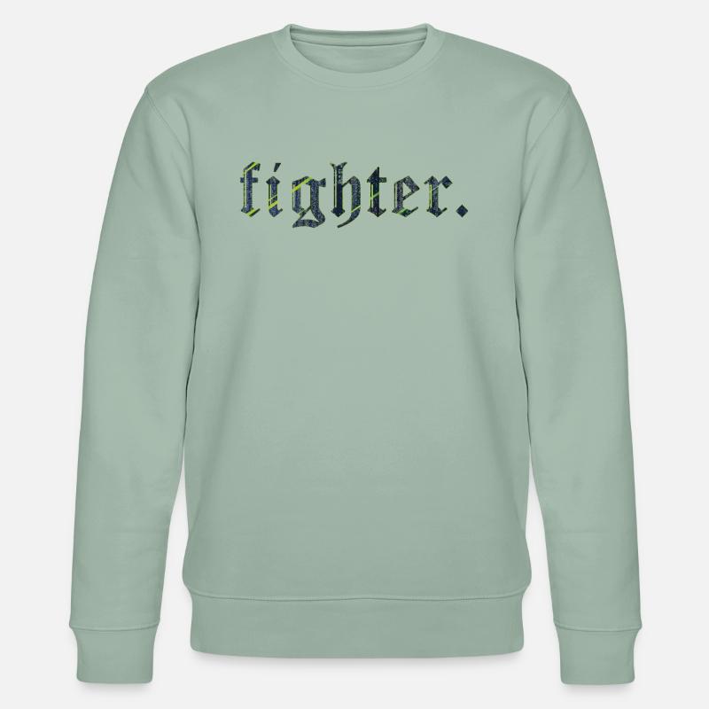 combattant. Lignes vertes vintage - Sweat bio CHANGER Stanley/Stella Unisexe - vert de gris clair
