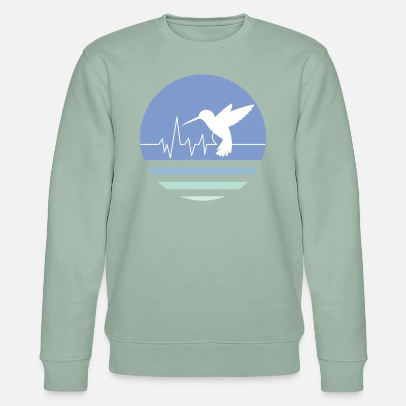 Pastellblauer Kolibri - Stanley/Stella Unisex Bio-Sweatshirt CHANGER  - Helles Graugrün