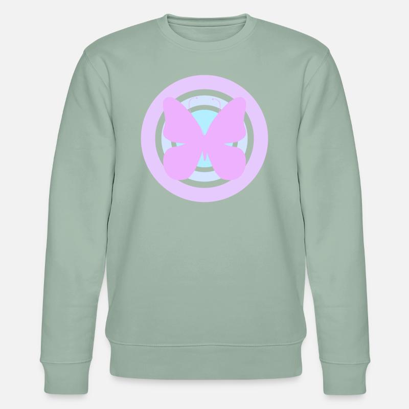 Papillon céleste violet - Sweat bio CHANGER Stanley/Stella Unisexe - vert de gris clair