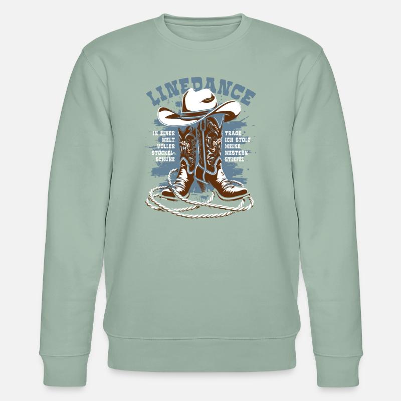 Linedance - Stöckelschuhe Westernstiefel - Spruch - Stanley/Stella Unisex Bio-Sweatshirt CHANGER  - Helles Graugrün