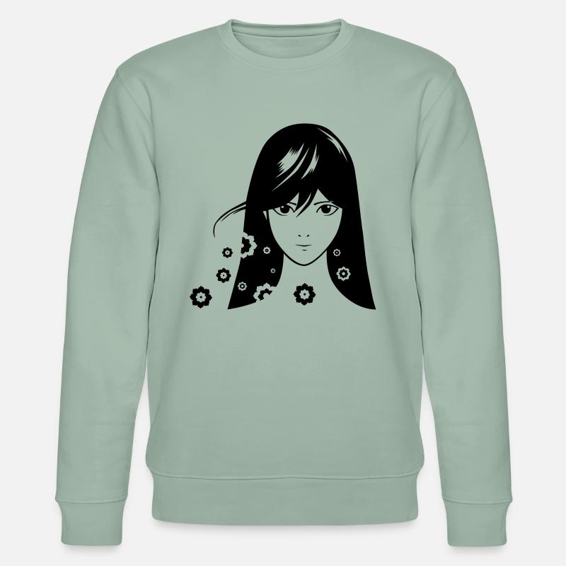 Mädchen Comic - Stanley/Stella Unisex Bio-Sweatshirt CHANGER  - Helles Graugrün