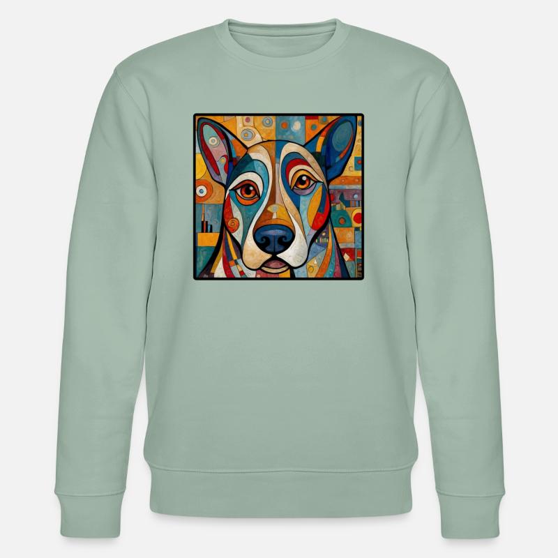 Abstrakter Hund - Stanley/Stella Unisex Bio-Sweatshirt CHANGER  - Helles Graugrün