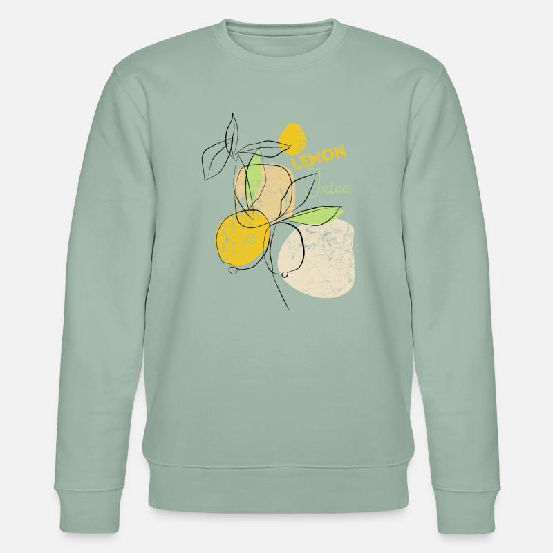 Zitronen Lemon Juice - expressionistisch - Kunst - Stanley/Stella Unisex Bio-Sweatshirt CHANGER  - Helles Graugrün