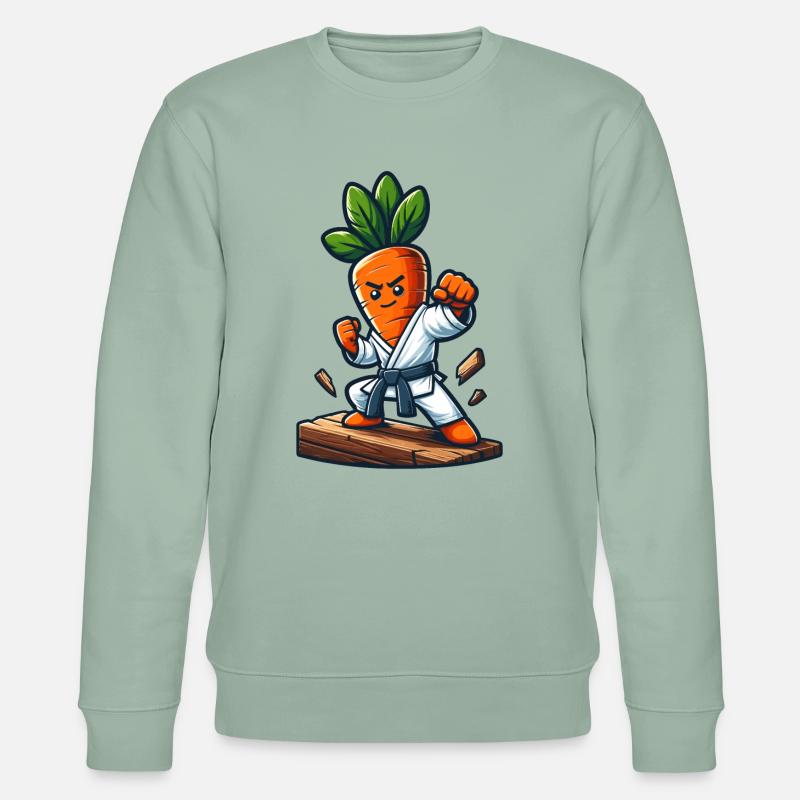 Karate Carrot Master Fighter Pose - Stanley/Stella CHANGER Unisex Organic Sweatshirt - aloe