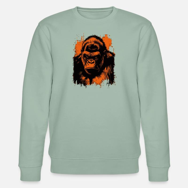 Gorilla - Stanley/Stella Unisex Bio-Sweatshirt CHANGER - Helles Graugrün
