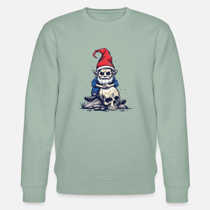 Zombie Gartenzwerg - Stanley/Stella Unisex Bio-Sweatshirt CHANGER  - Helles Graugrün