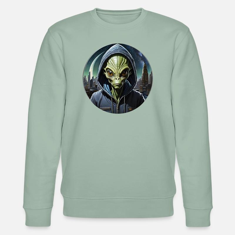 Kosmischer Städter - Stanley/Stella Unisex Bio-Sweatshirt CHANGER  - Helles Graugrün
