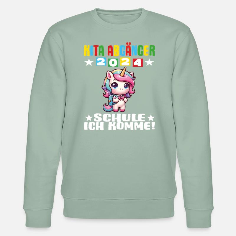 erstklässler kindergartenzeit - Stanley/Stella Unisex Bio-Sweatshirt CHANGER  - Helles Graugrün