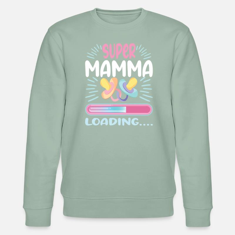 Super Mamma 2024 Loading - Stanley/Stella Unisex Bio-Sweatshirt CHANGER - Helles Graugrün