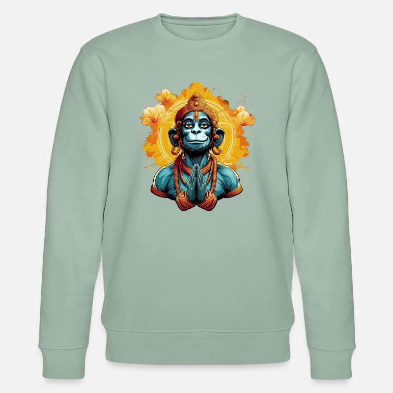 Hanuman - Dévouement, Confiance et Courage - Sweat bio CHANGER Stanley/Stella Unisexe - vert de gris clair