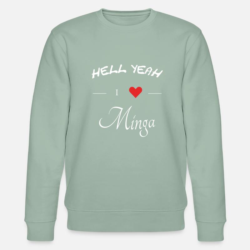 hell yeah i love minga - Stanley/Stella Unisex Bio-Sweatshirt CHANGER  - Helles Graugrün