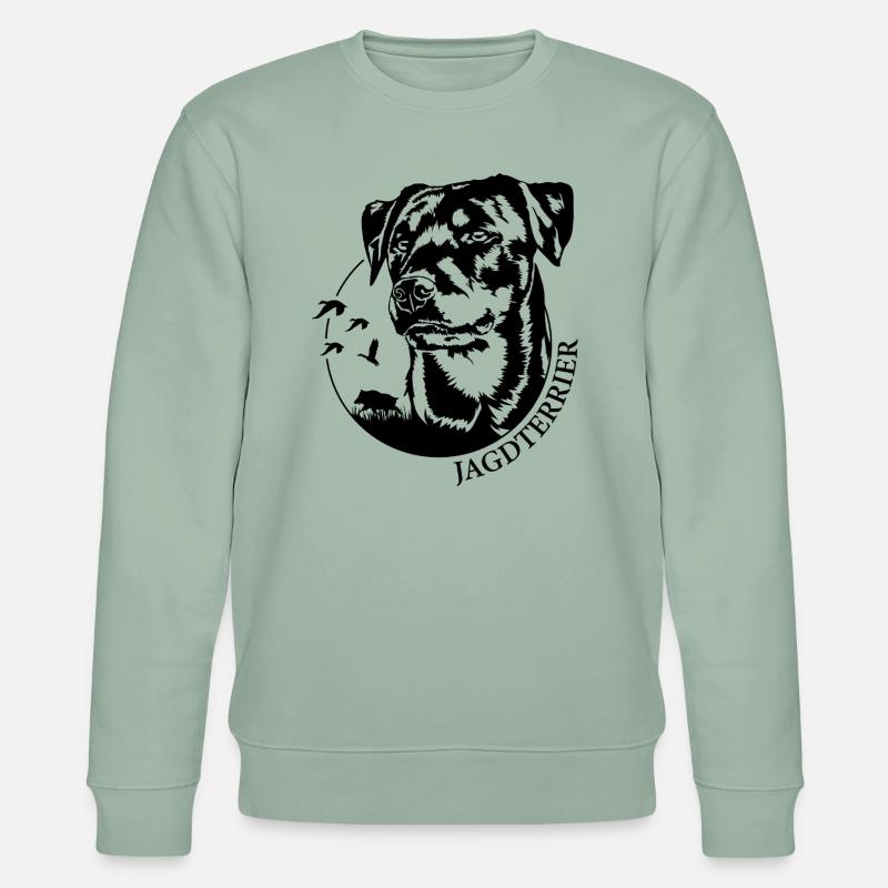 Jagdterrier Jagdhunde Jagdhund Hunde Wilsigns - Stanley/Stella Unisex Bio-Sweatshirt CHANGER  - Helles Graugrün