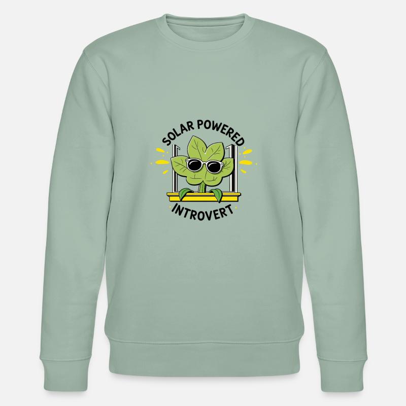 Solar Powered Introvert – Plant Joke - Stanley/Stella CHANGER Unisex Organic Sweatshirt - aloe