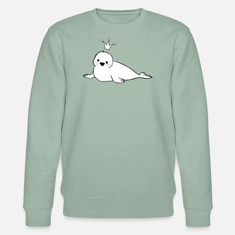 Robbe Design mit Krone - Stanley/Stella Unisex Bio-Sweatshirt CHANGER  - Helles Graugrün