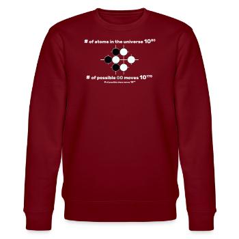 GO (Igo, Baduk, Weiqi) board game possible moves - Stanley/Stella CHANGER Unisex Organic Sweatshirt - burgundy - Front - Nik (191cm) & Marisol (170cm)